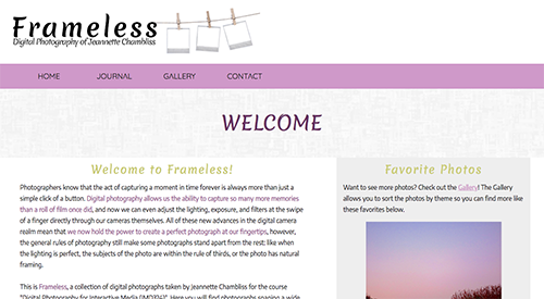 Responsive Website: Frameless