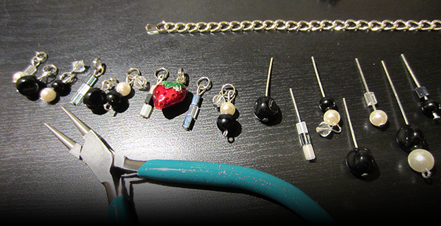 Charm bracelet in progress.